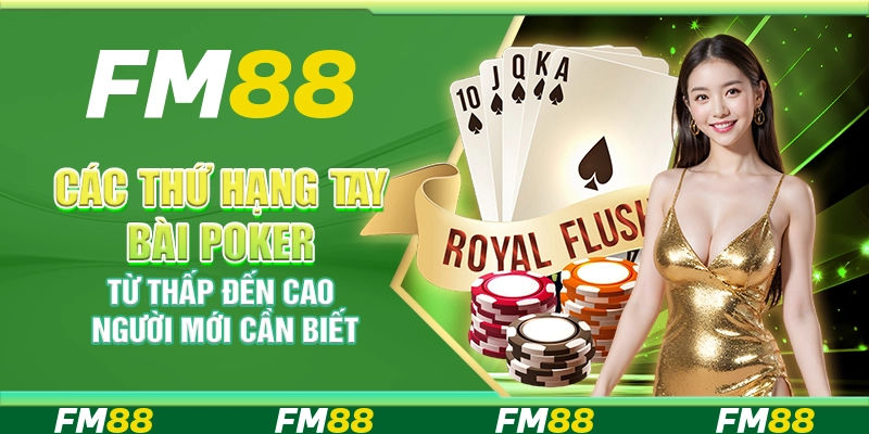 Các thứ hạng tay bài Poker từ thấp đến cao – Người mới cần biết