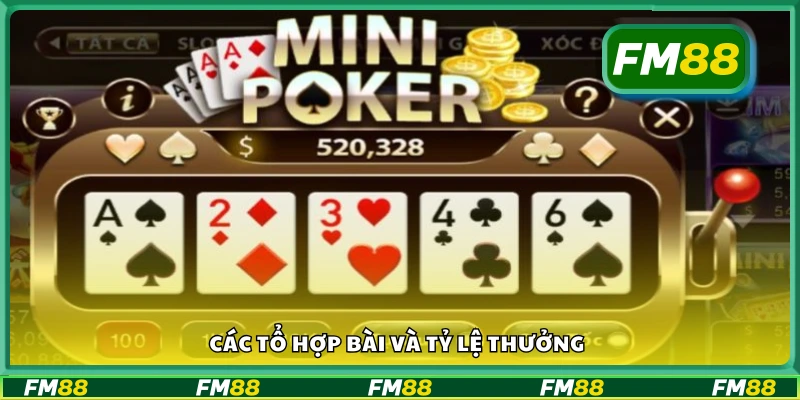 Tỷ lệ trúng thưởng theo từng tổ hợp bài Mini Poker