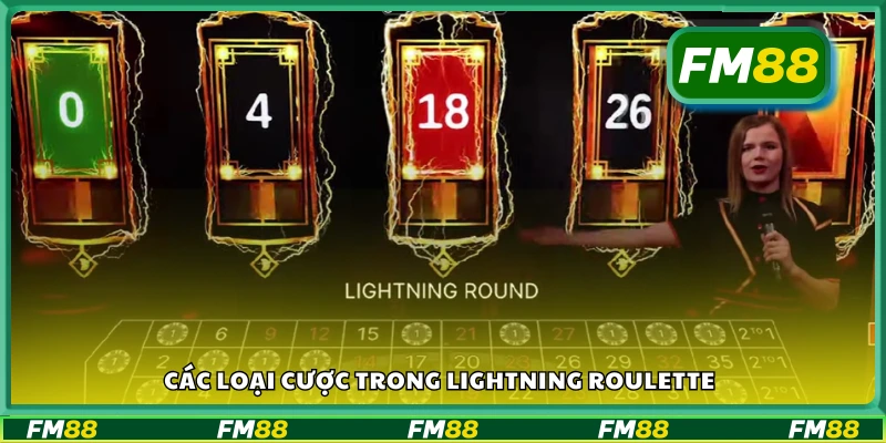 Các hình thức đặt cược phổ biến trong Lightning Roulette