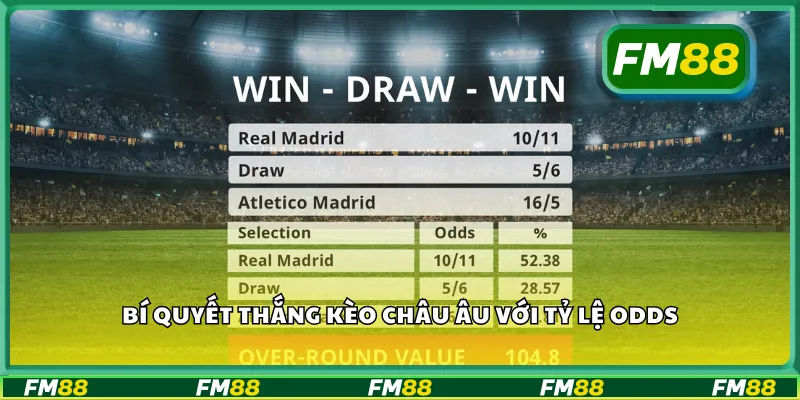 Bí quyết thắng kèo châu Âu với tỷ lệ odds