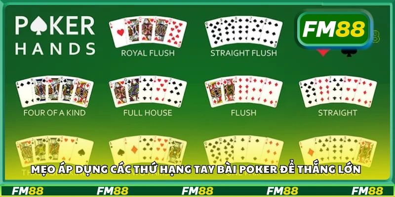 Mẹo áp dụng các thứ hạng tay bài Poker