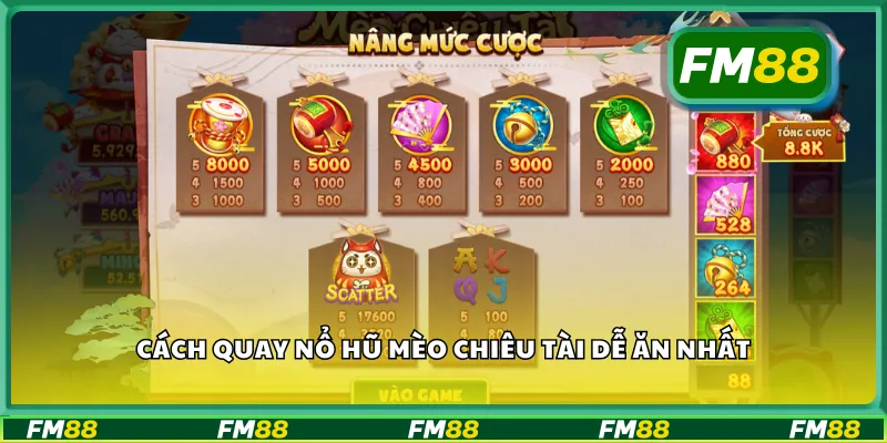 Cách quay nổ hũ mèo chiêu tài dễ ăn nhất