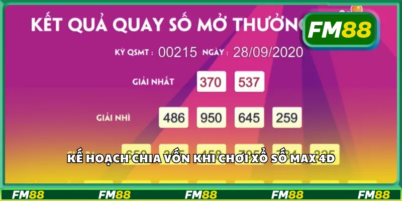 Kế hoạch chia vốn khi chơi xổ số Max 4D
