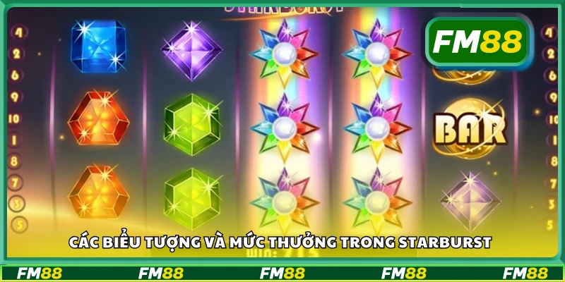 Các biểu tượng và mức thưởng trong Starburst